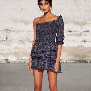 Sir The Label Emelie One Shoulder Mini Dress Blue Size 3 (US 8)